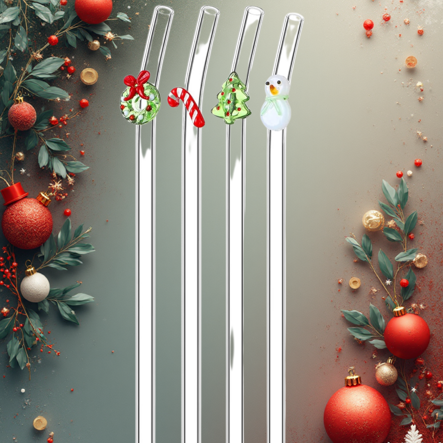 Limited Holiday Glass Straws