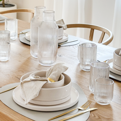 Rounded Ribbed Glass Cup