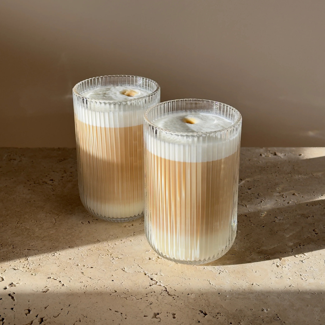 Rounded Ribbed Glass Cup