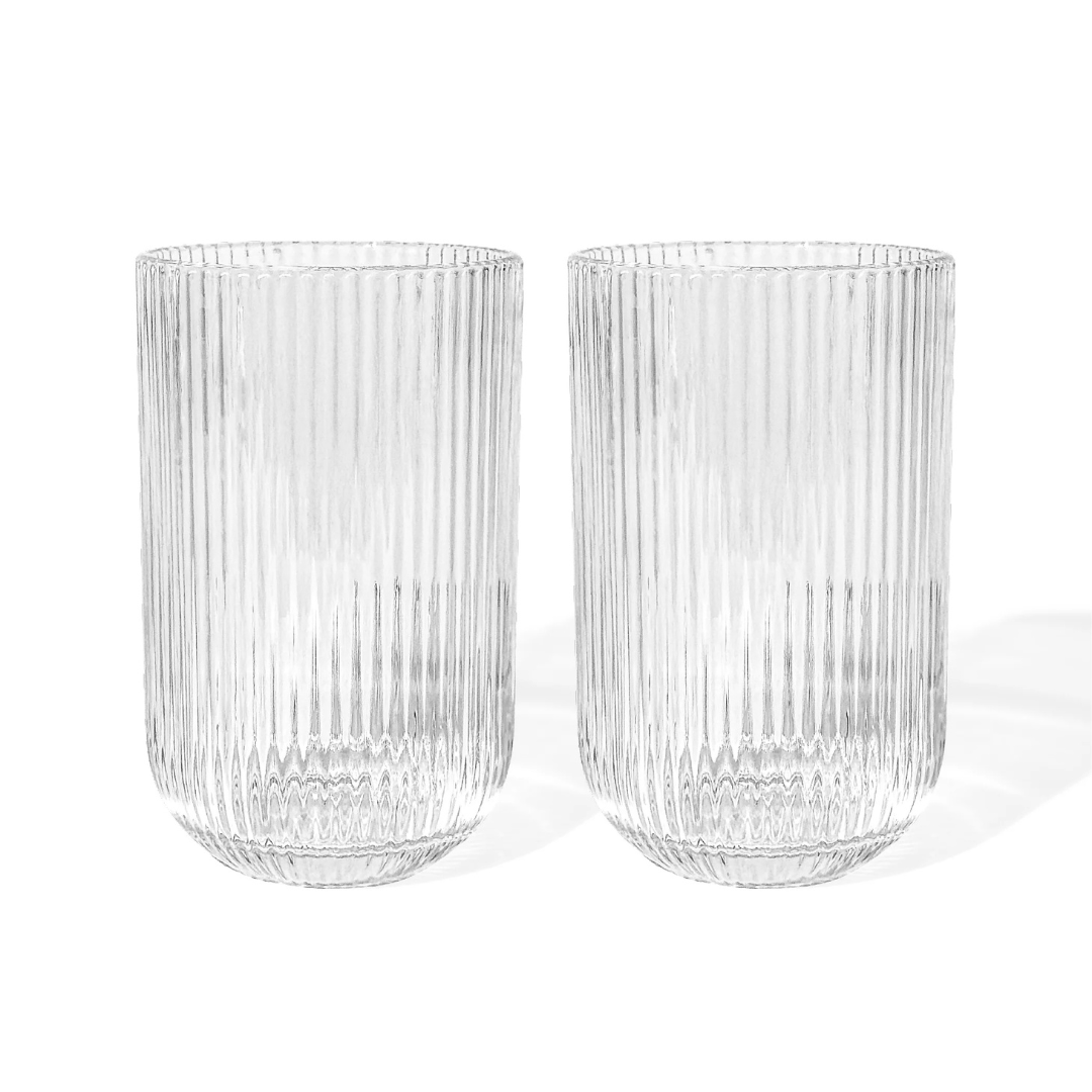 Rounded Ribbed Glass Cup