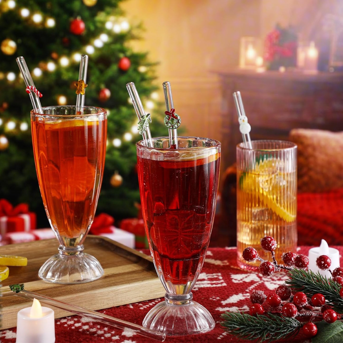 Limited Holiday Glass Straws