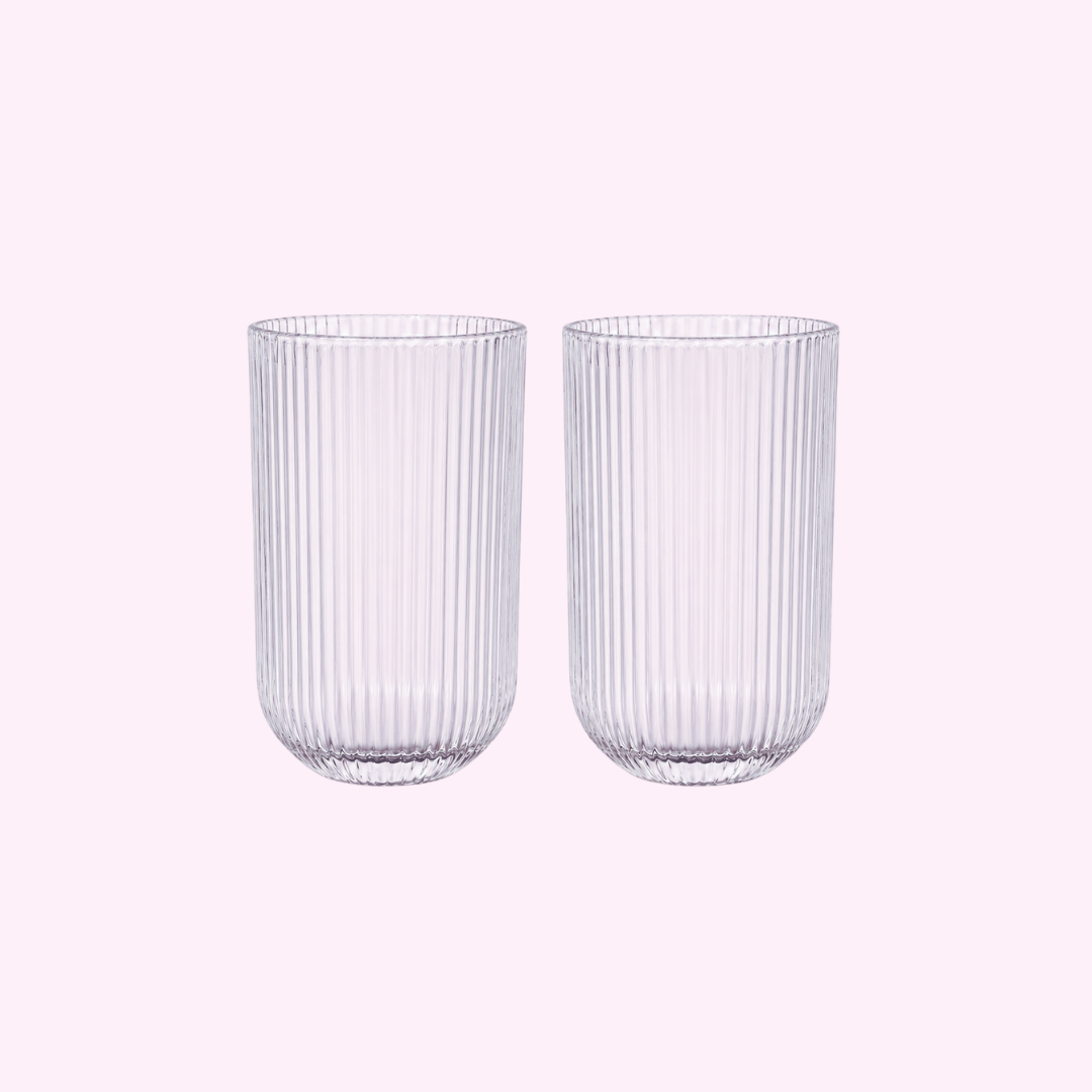 Rounded Ribbed Glass Cup