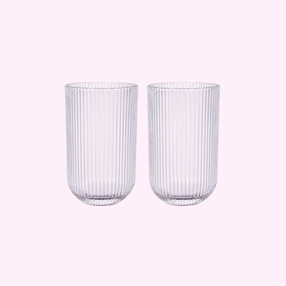 Rounded Ribbed Glass Cup