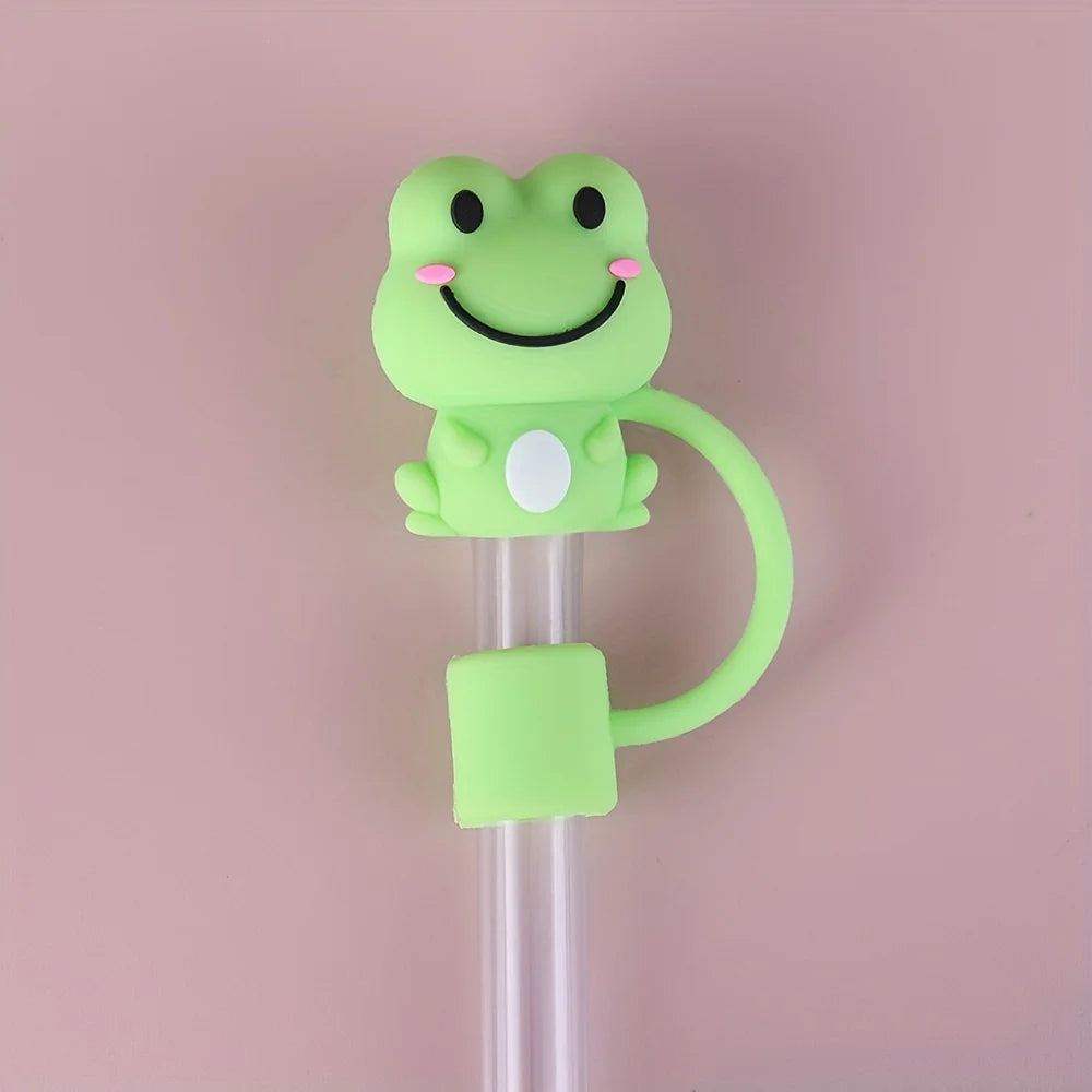 Silicone Straw Topper, Animal Design, Dust-Proof & Reusable Straw Cap Fits 30 & 40 Oz Tumbler With Handle, Compatible