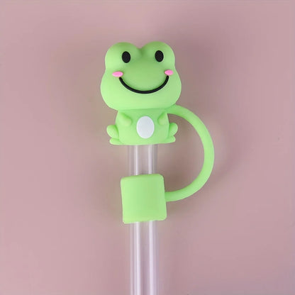 Silicone Straw Topper, Animal Design, Dust-Proof & Reusable Straw Cap Fits 30 & 40 Oz Tumbler With Handle, Compatible