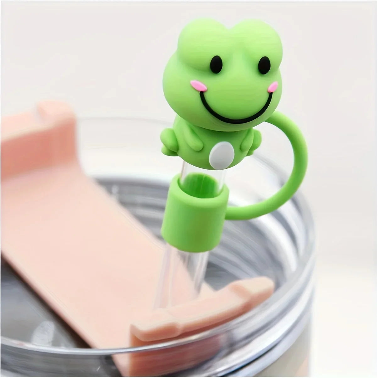 Silicone Straw Topper, Animal Design, Dust-Proof & Reusable Straw Cap Fits 30 & 40 Oz Tumbler With Handle, Compatible