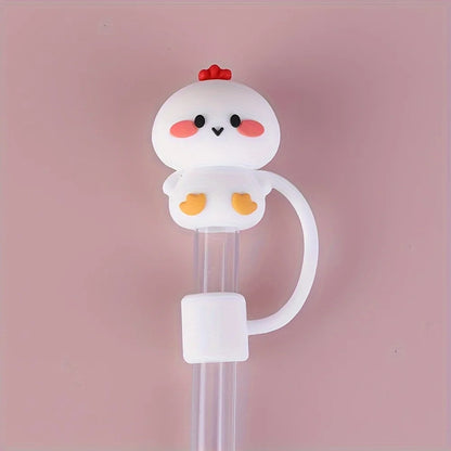 Silicone Straw Topper, Animal Design, Dust-Proof & Reusable Straw Cap Fits 30 & 40 Oz Tumbler With Handle, Compatible