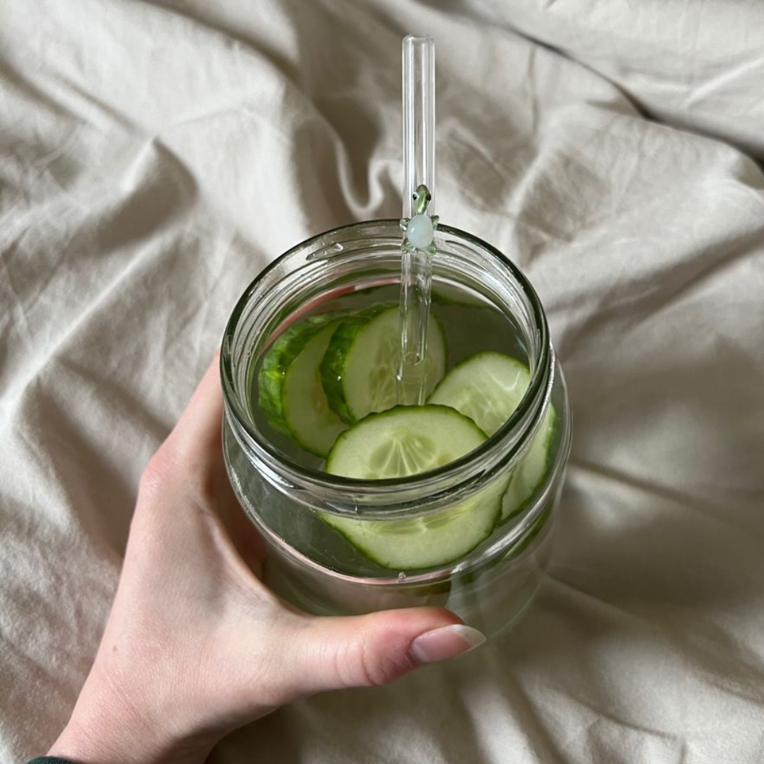 Turtle Glass Straw Set