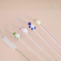 Glass Turtle Straws + Straw Care Brush