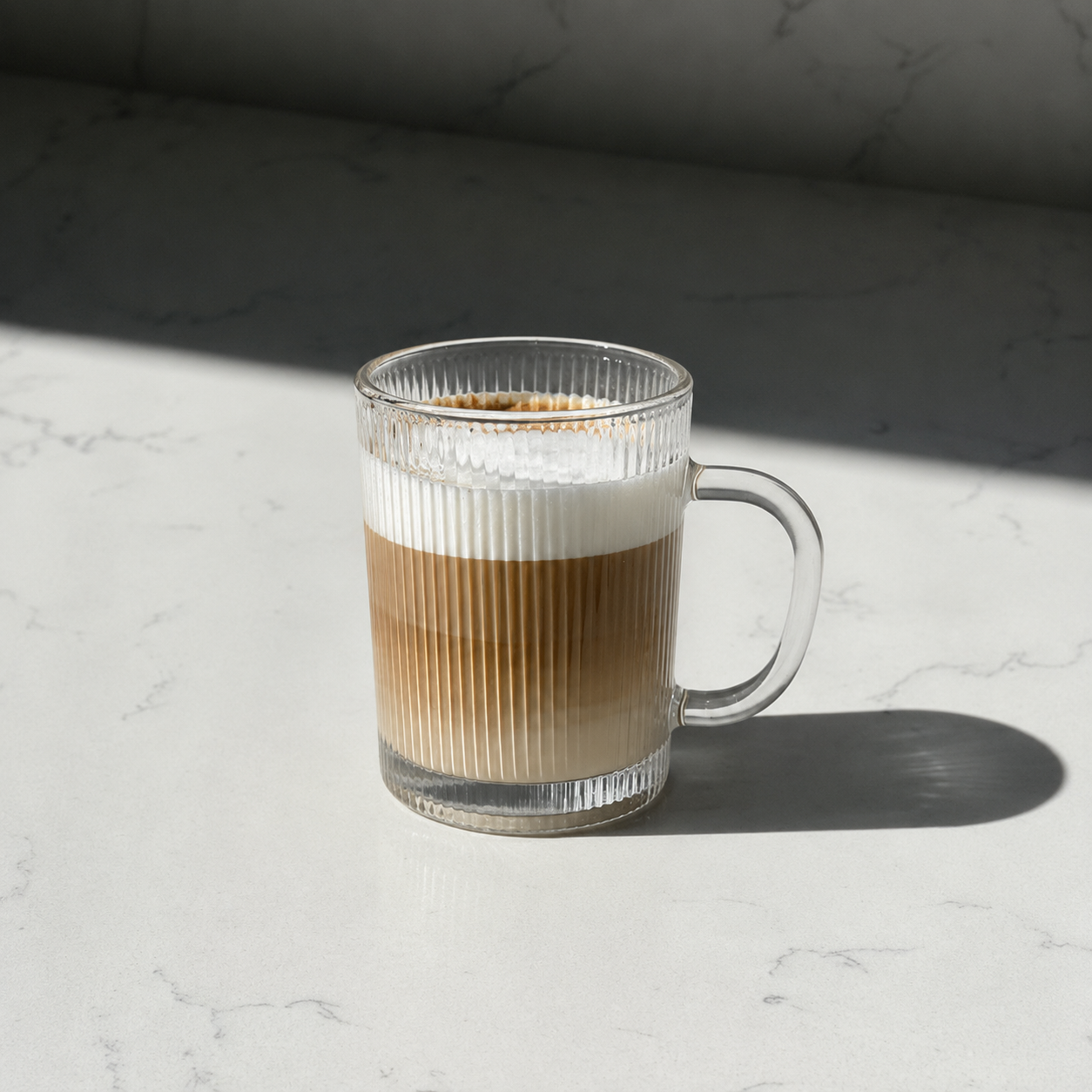 Ribbed Glass Mug